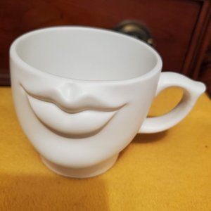 Lips White Ceramic Cup Coffee Mug | Lips White Ceramic Cup by WICKED AF